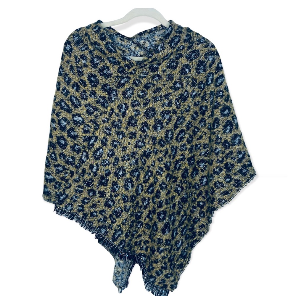 Multi Color Leopard Print Poncho-(3) - image 1
